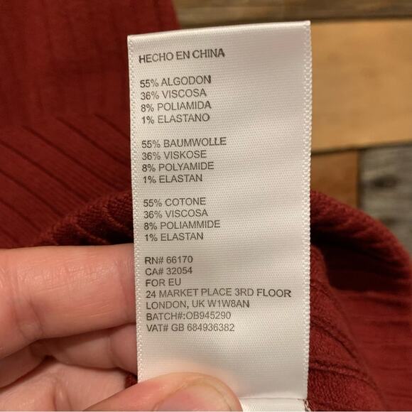 Free People Mod Faux Wrap Ribbed Mini Skirt Burgundy Size M Boho Minimalist - Picture 14 of 14